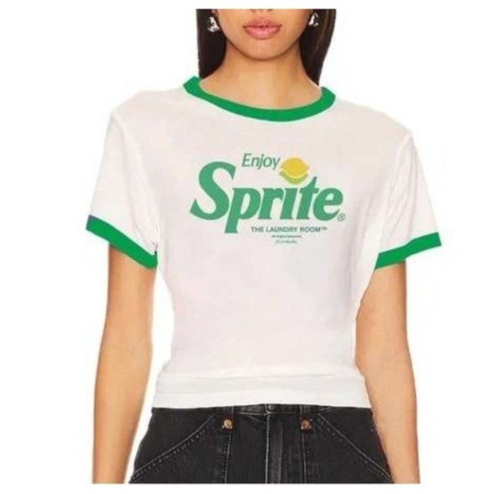 The Laundry Room x Sprite "Enjoy Sprite" Ringer‎ T-Shirt White Size M Y2K NWT